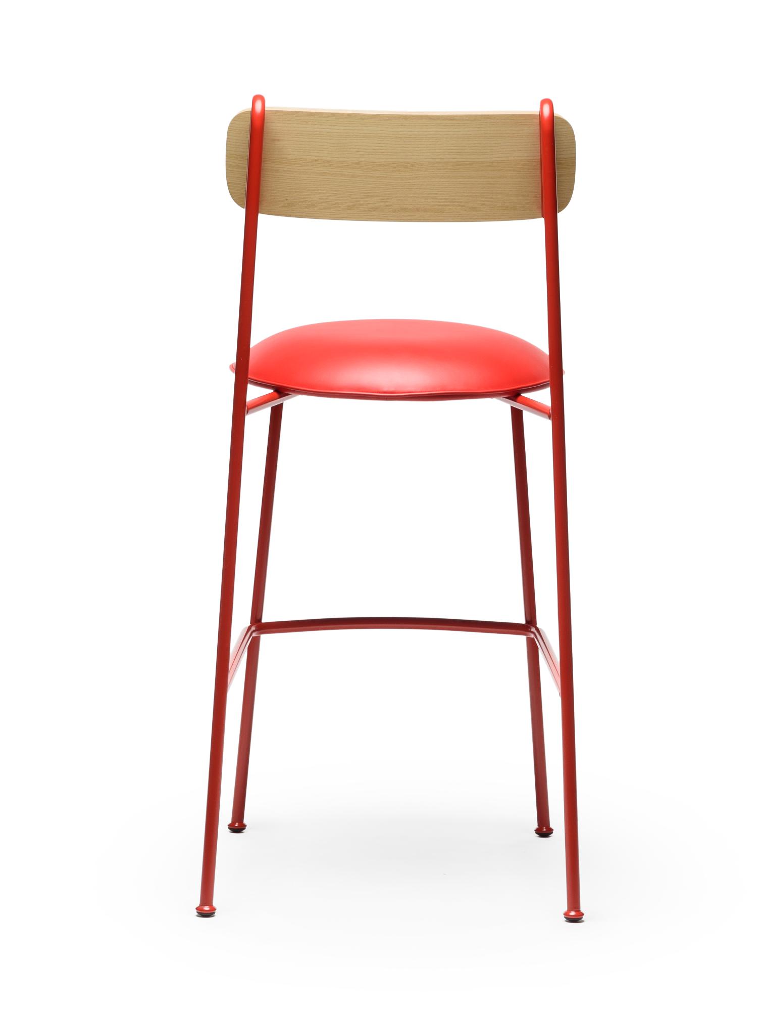 Banco de Bar Lena SG-75 Vermelho em Freixo