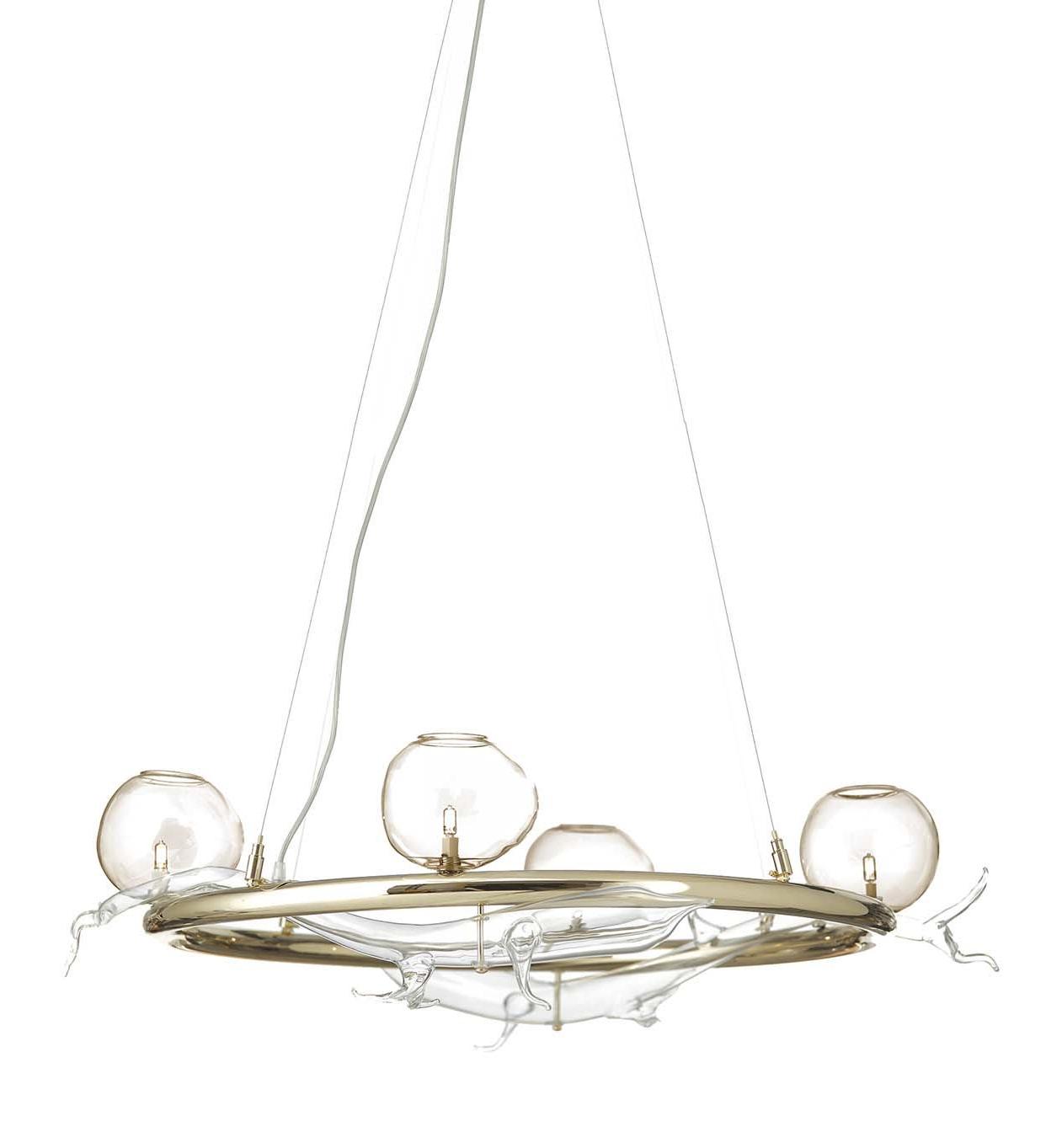 Lustre Orgânico em Anel Dourado