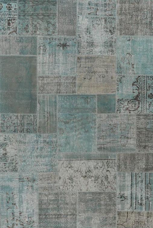 Tapete Jeans Azul Patchwork | Tamanho: 200 × 300 cm
