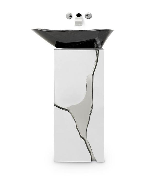 Lavatório de coluna design fraturado