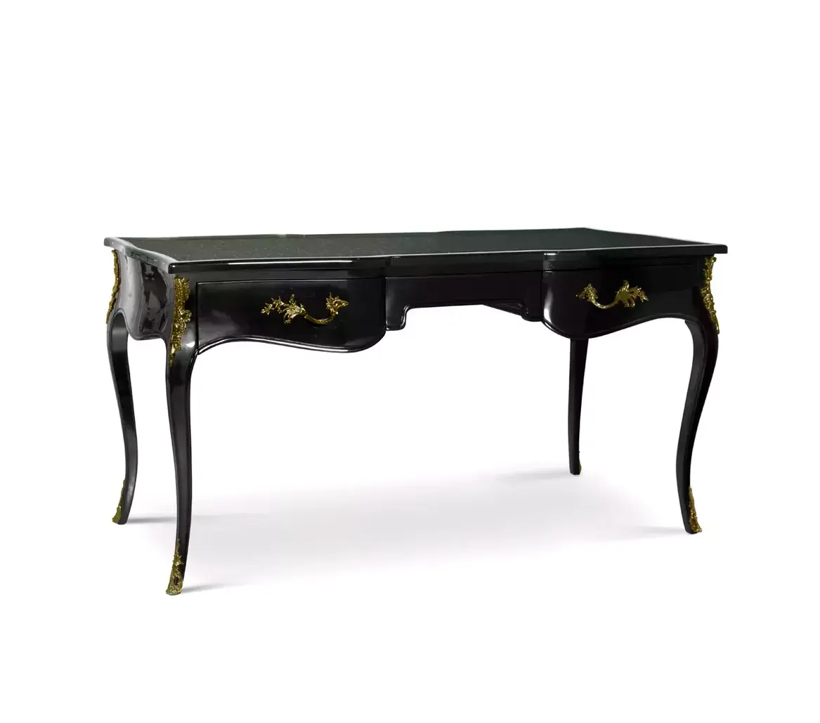 Secretária Ormolu com Tampo Pluma Pavão Exótica