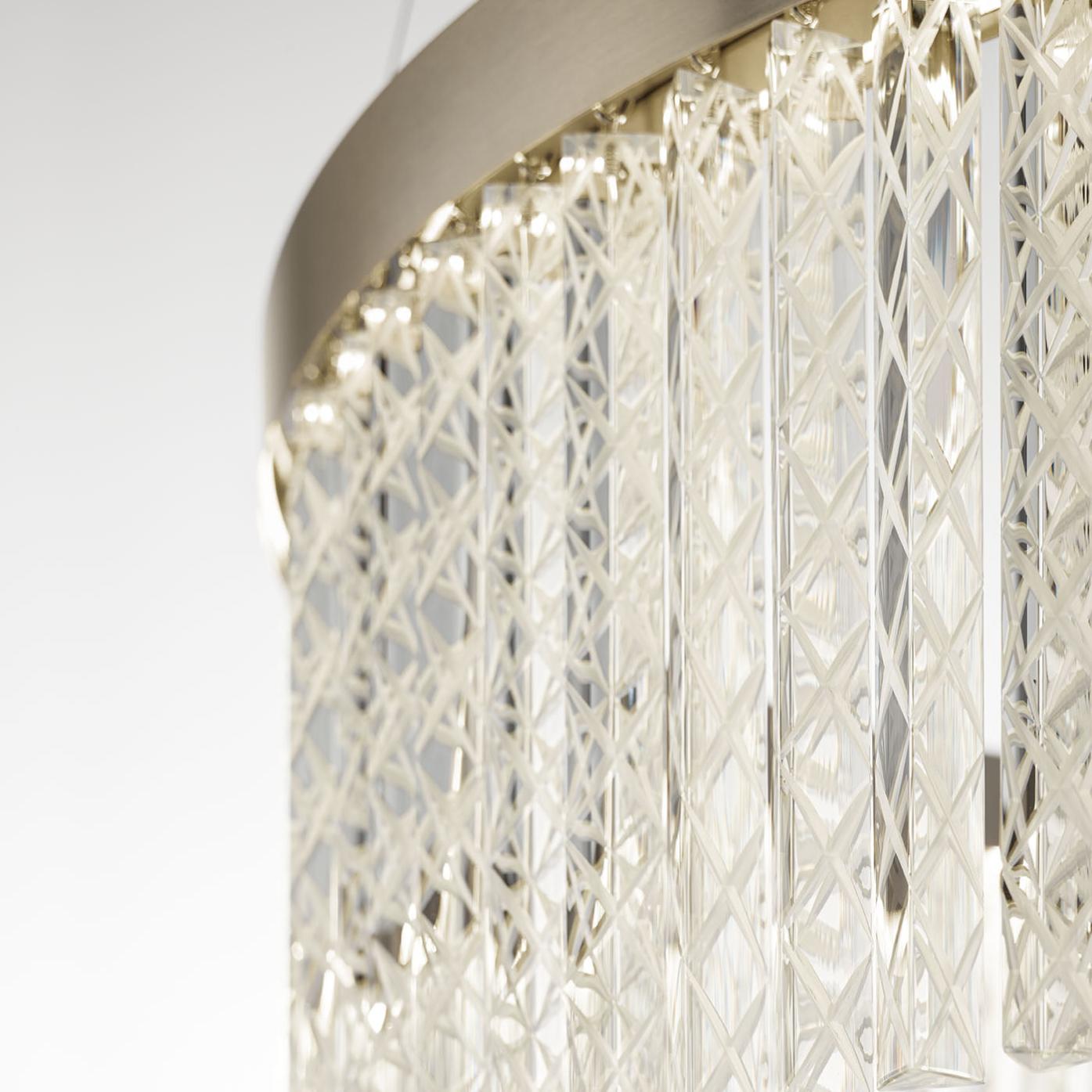 Lustre em Cristal Triedro Gravado à Mão