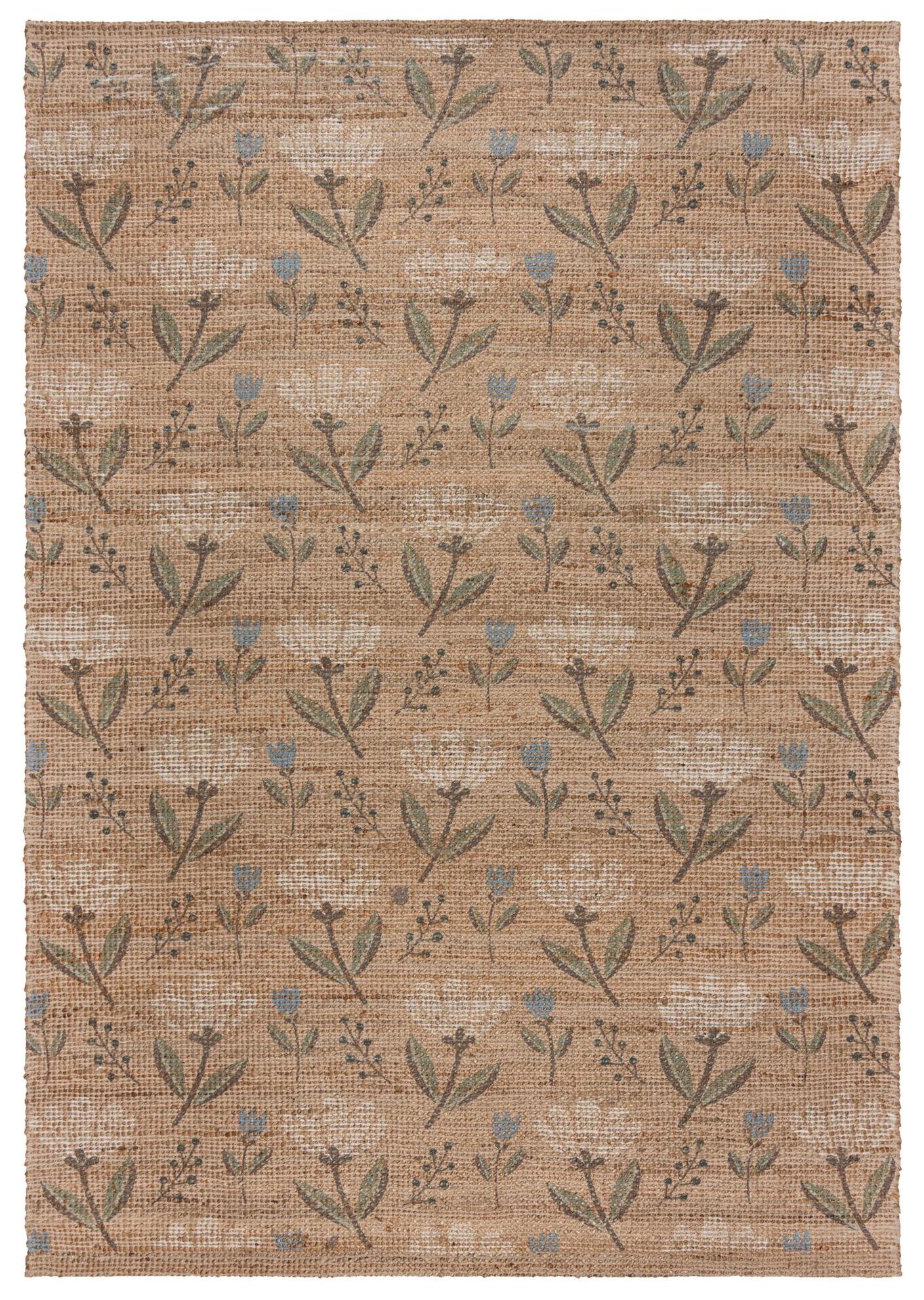 Tapete de Juta Floral Natural