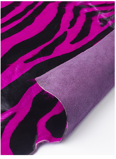 Pele de vaca natural zebra rosa | Tamanho: 200 × 240 cm