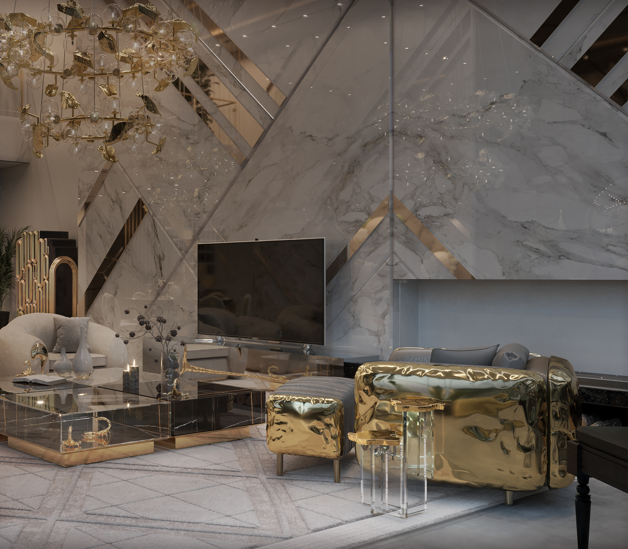 Mesa de Apoio Dourada Orion