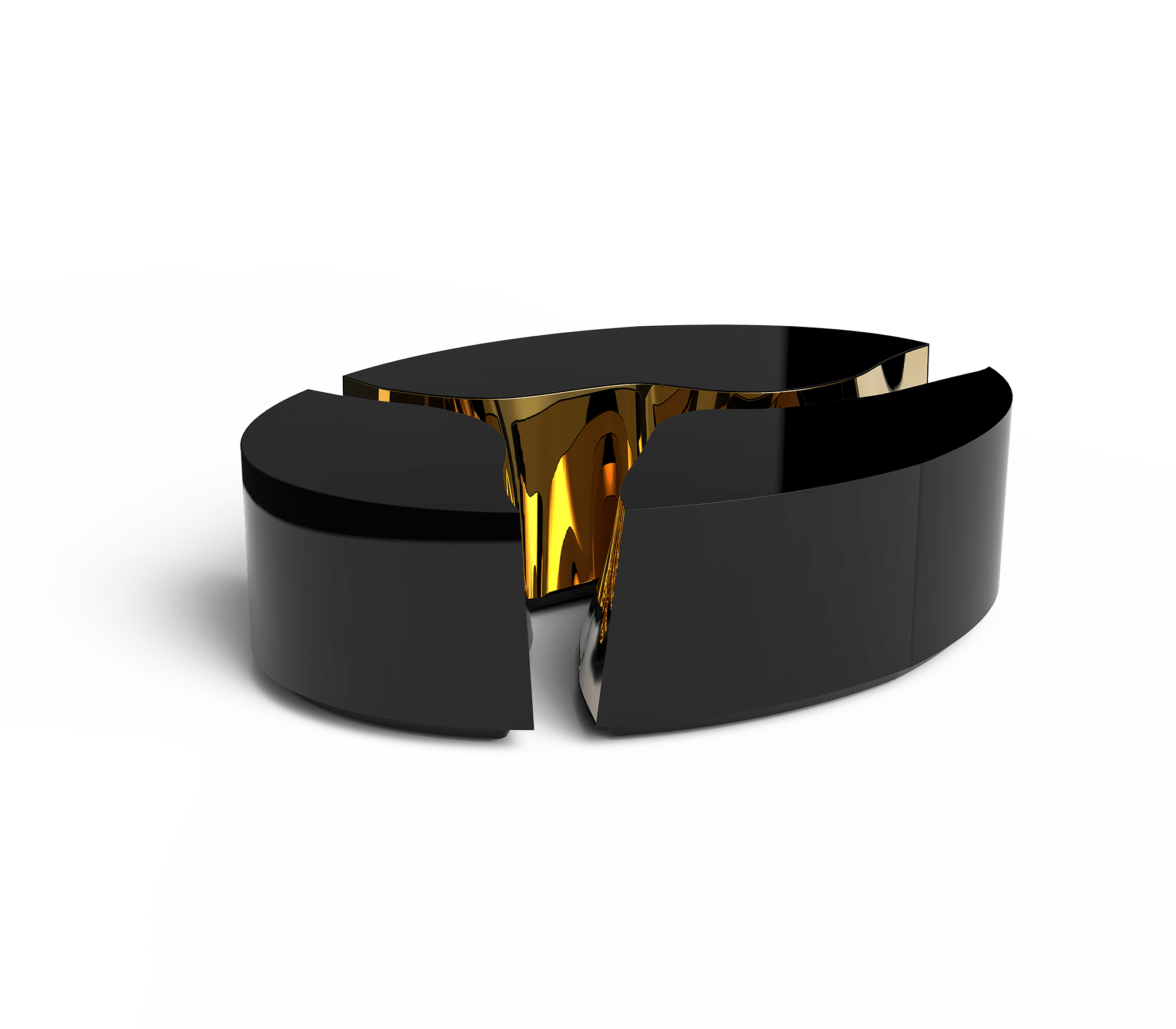 Mesa de Centro Oval Preta Fissure