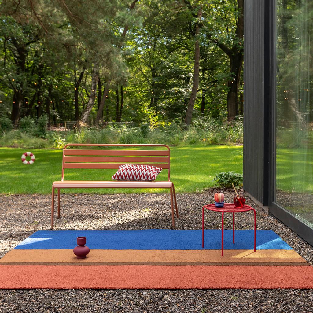 Tapete Exterior Festival Stripe Azul | Tamanho: 160 × 230 cm