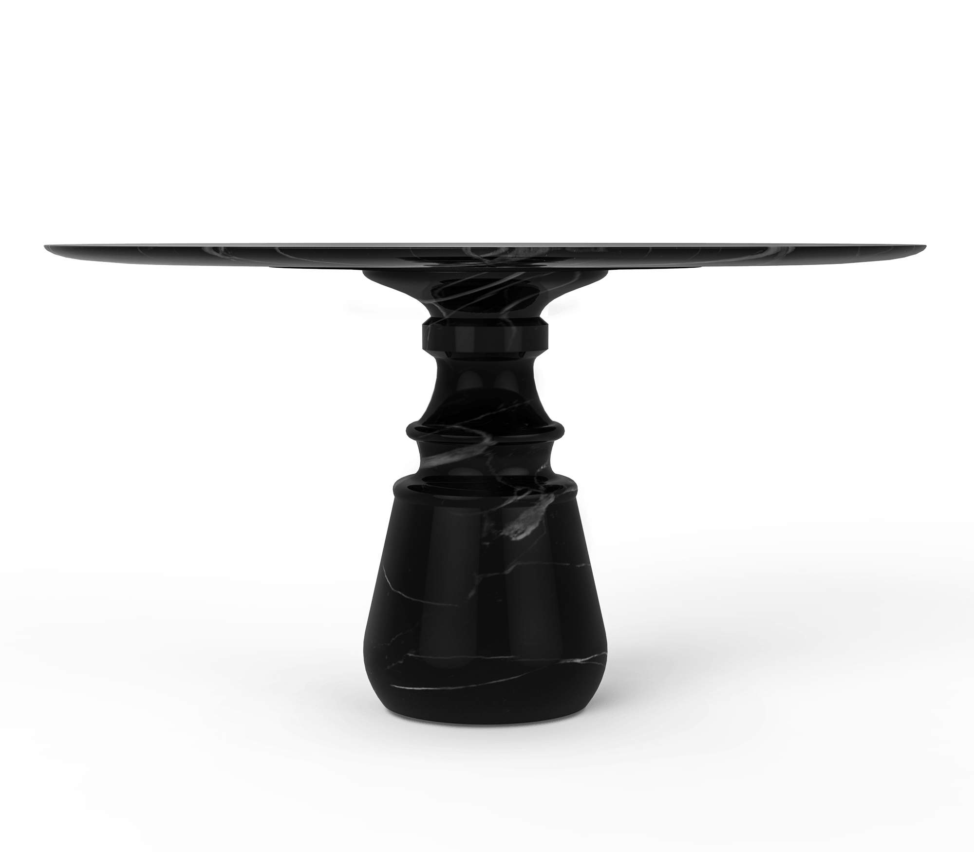 Mesa de Jantar Redonda Nero Marquina Obsidian