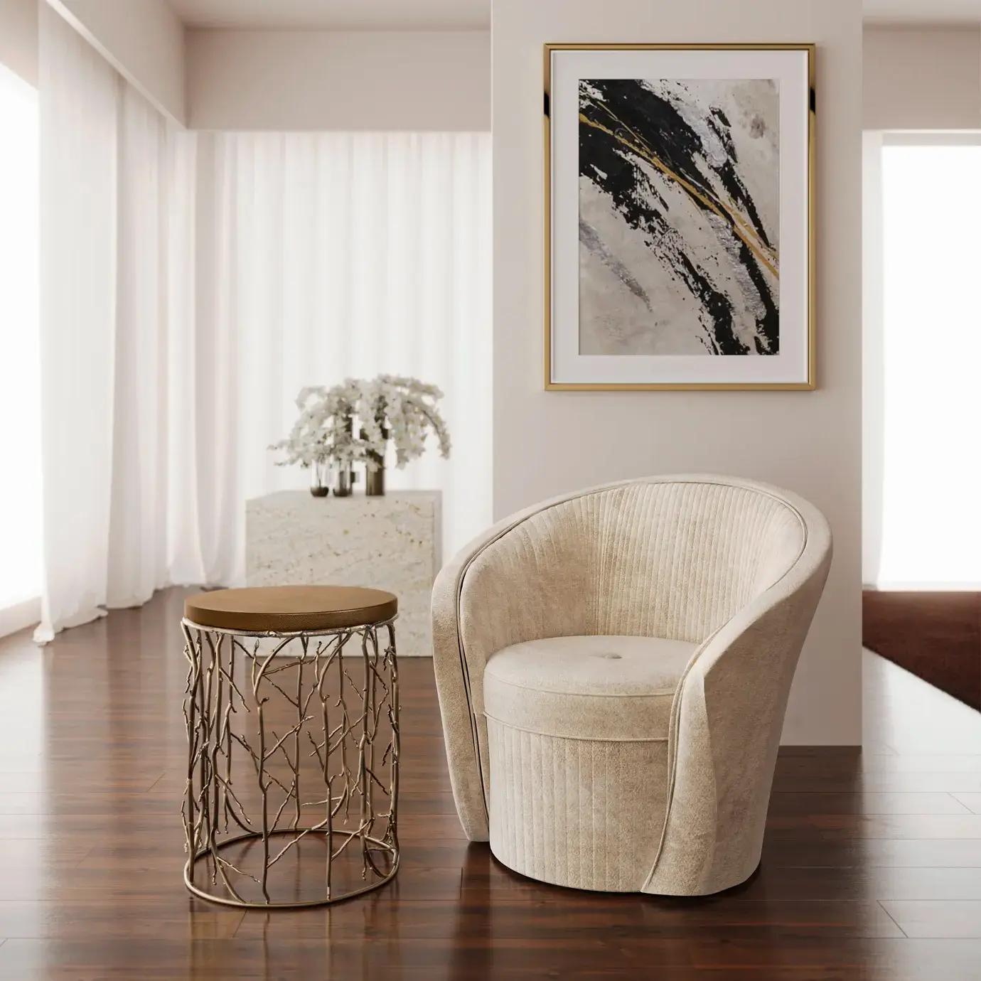 Mesa de Apoio em Pele Sintética Elowen