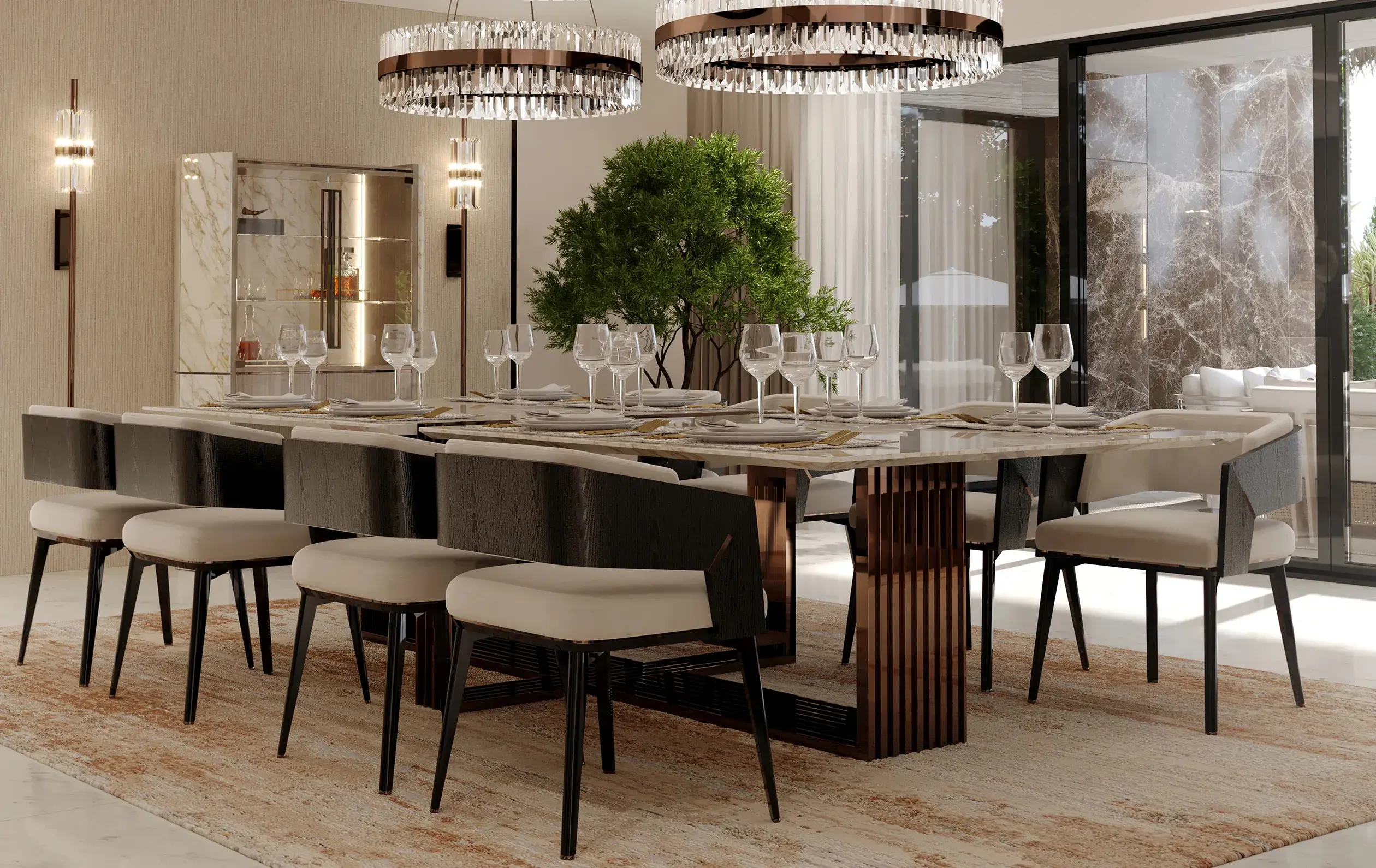 Mesa de Jantar Preta XL Whirlwind - 1