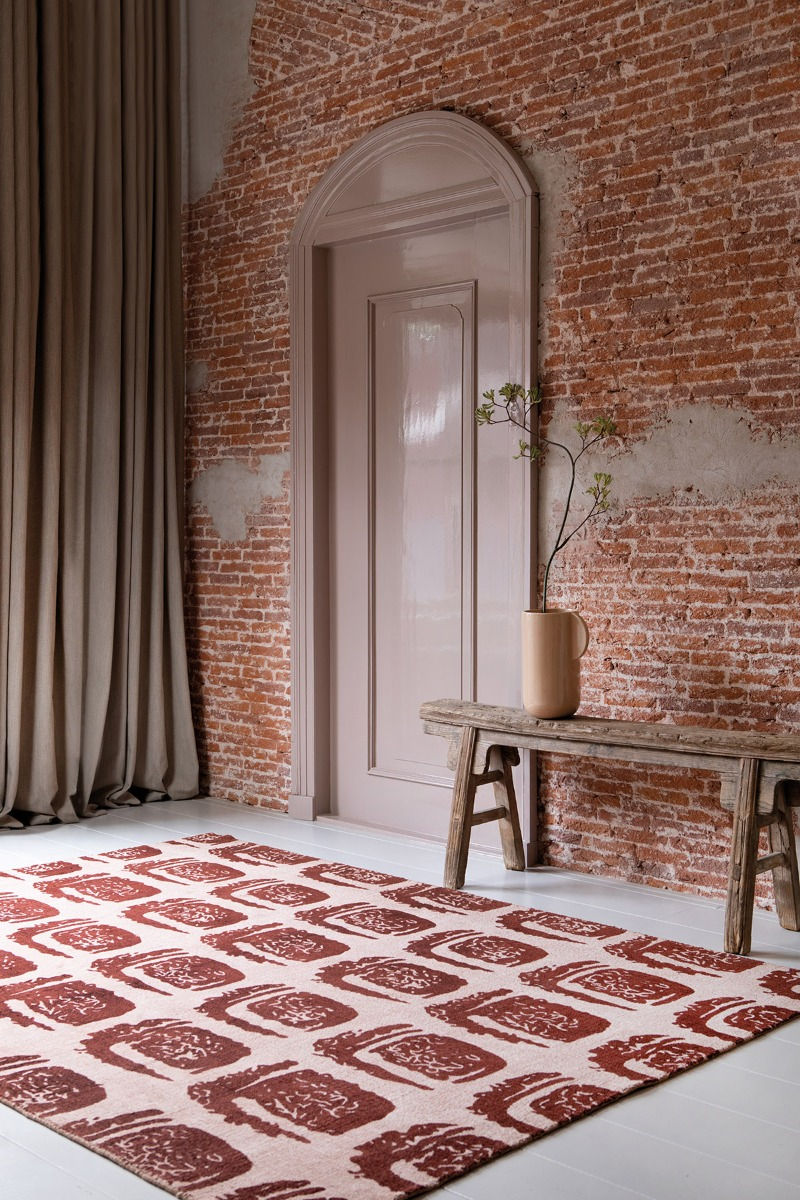 Tapete Woodblock Vermelho