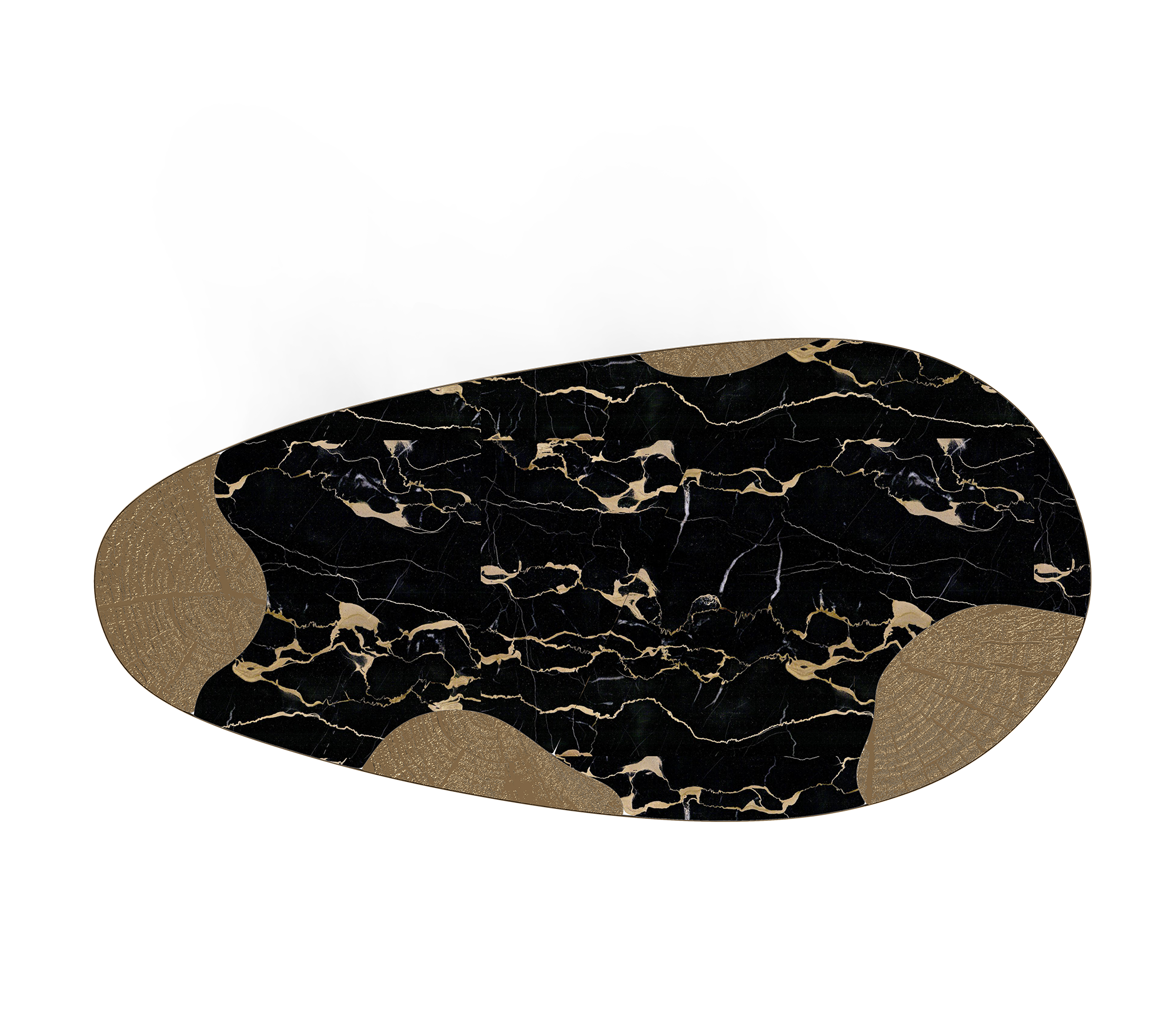 Mesa de Jantar Athena Mármore Portoro e Pátina