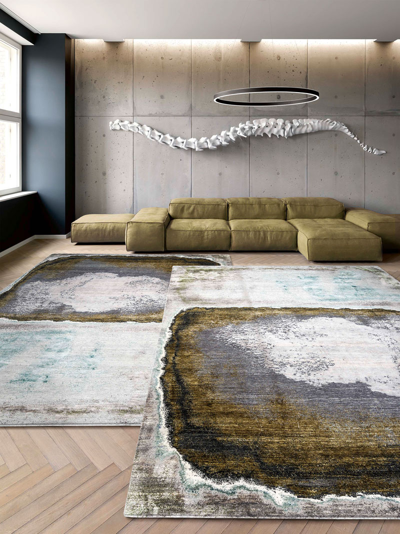 Tapete Green Rust Tecido à Mão | Tamanho: 140 × 210 cm