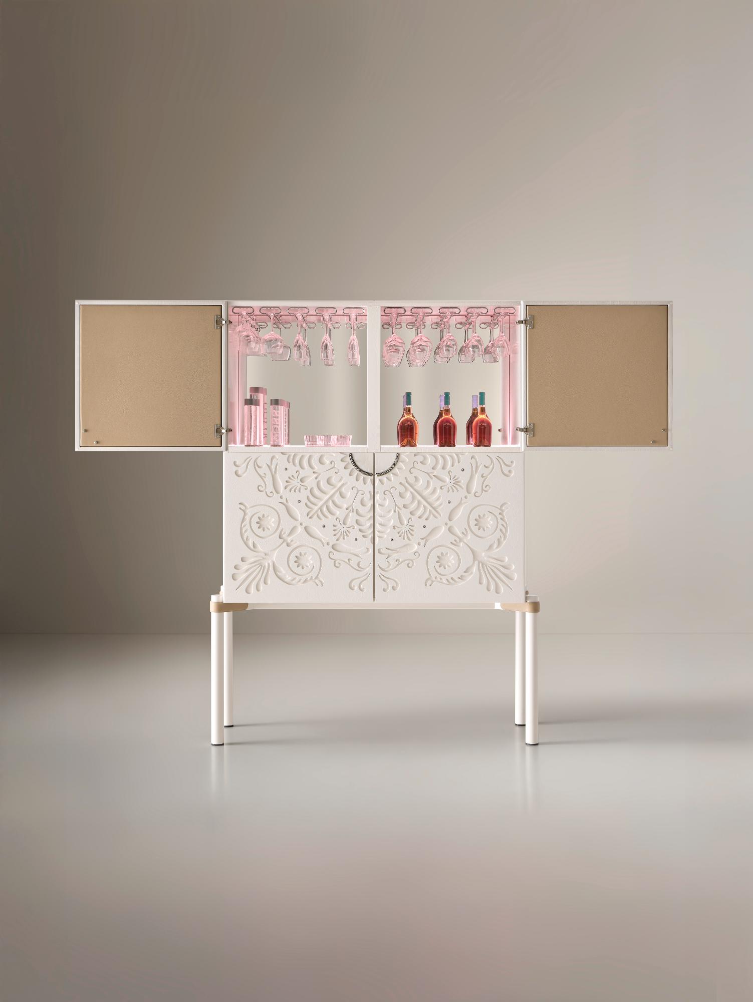 Móvel de Bar Branco Contemporâneo Alexandra