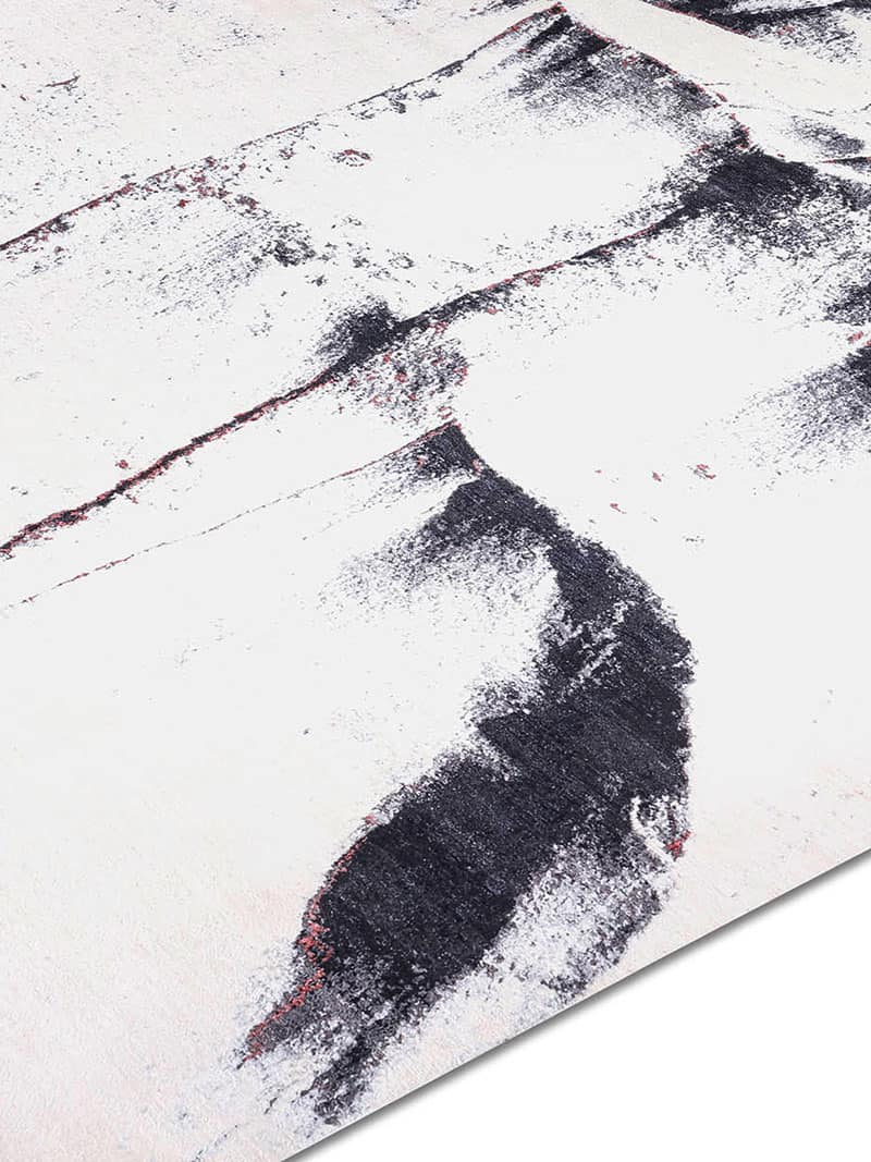 Tapete Preto e Branco Feito à Mão | Tamanho: 140 × 210 cm