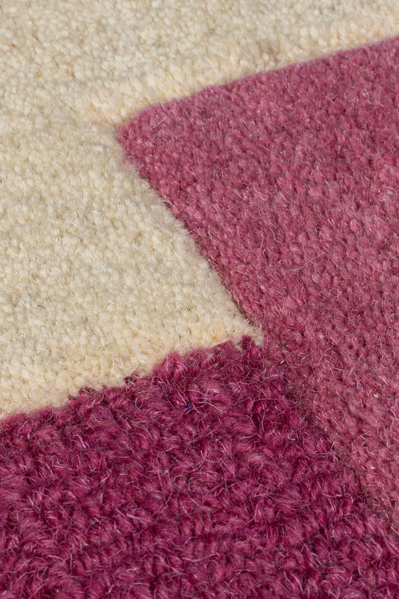 Tapete com Orla às Riscas Rosa