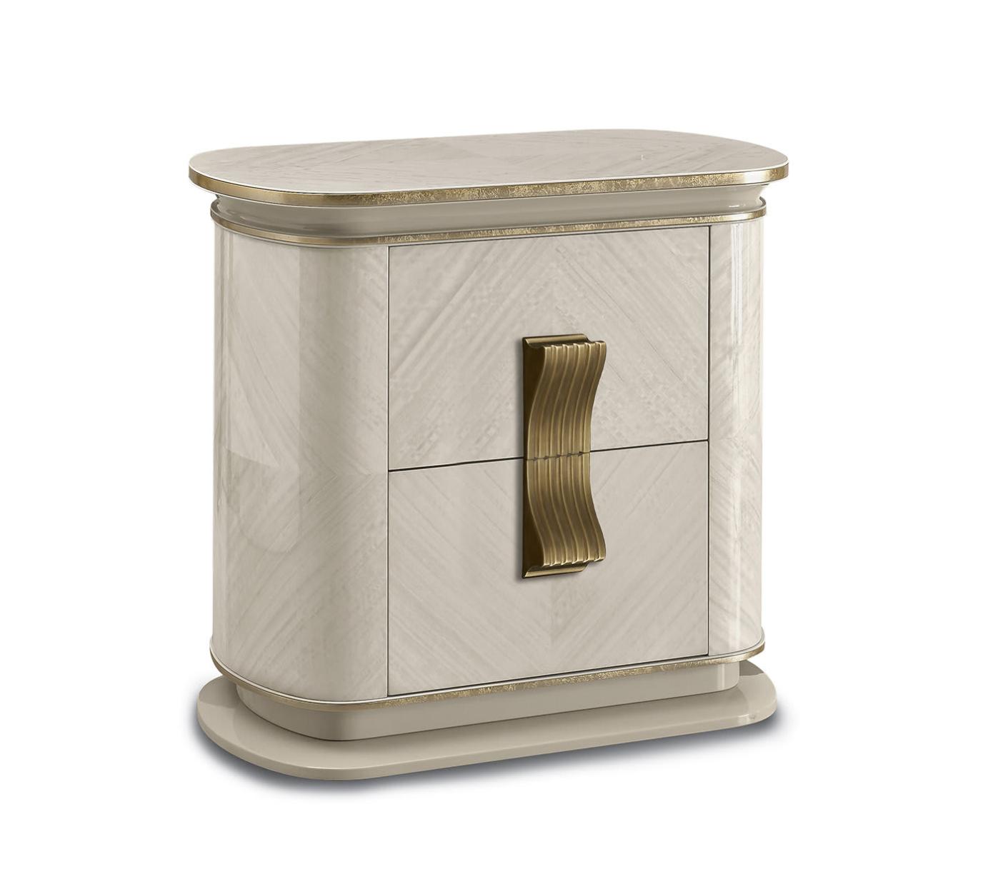 Mesa de Cabeceira Dilan Branca/Dourada