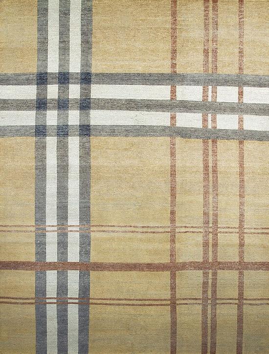 Tapete Feito à Mão Turco Xadrez Amarelo