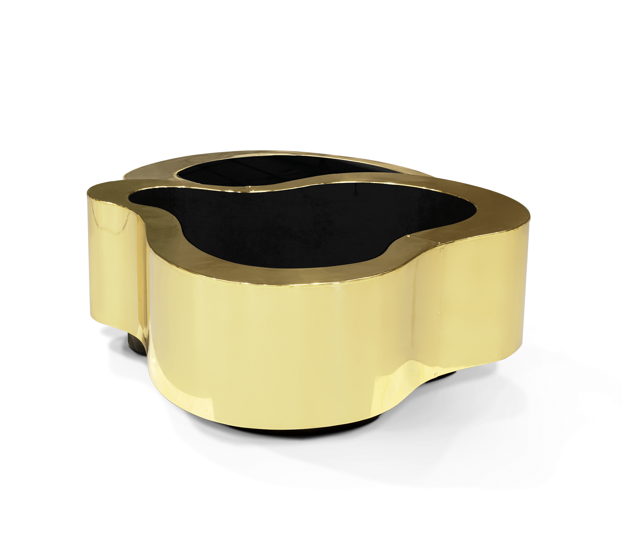 Conjunto de Mesas de Centro Crest Latão Polido