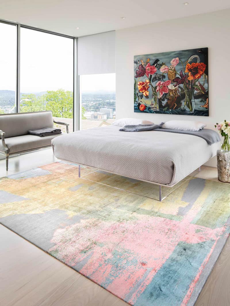 Tapete Pastel Sun Tecido à Mão | Tamanho: 140 × 210 cm