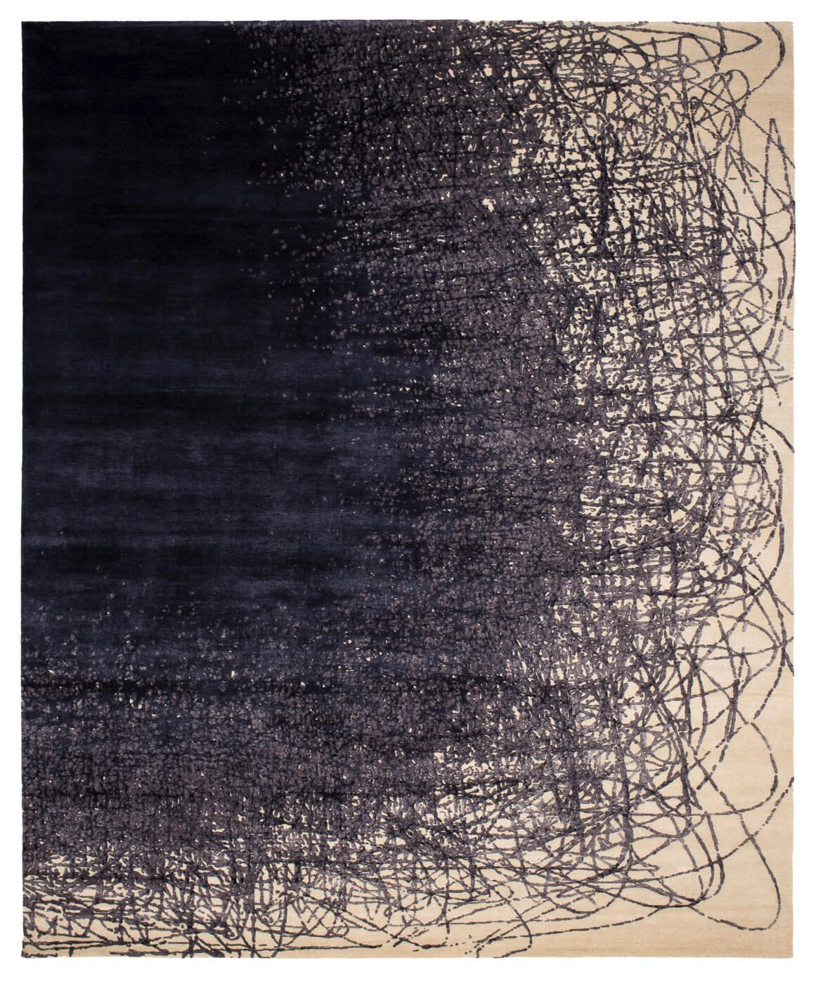 Tapete Ballpoint Art 4 Branco Azul Escuro