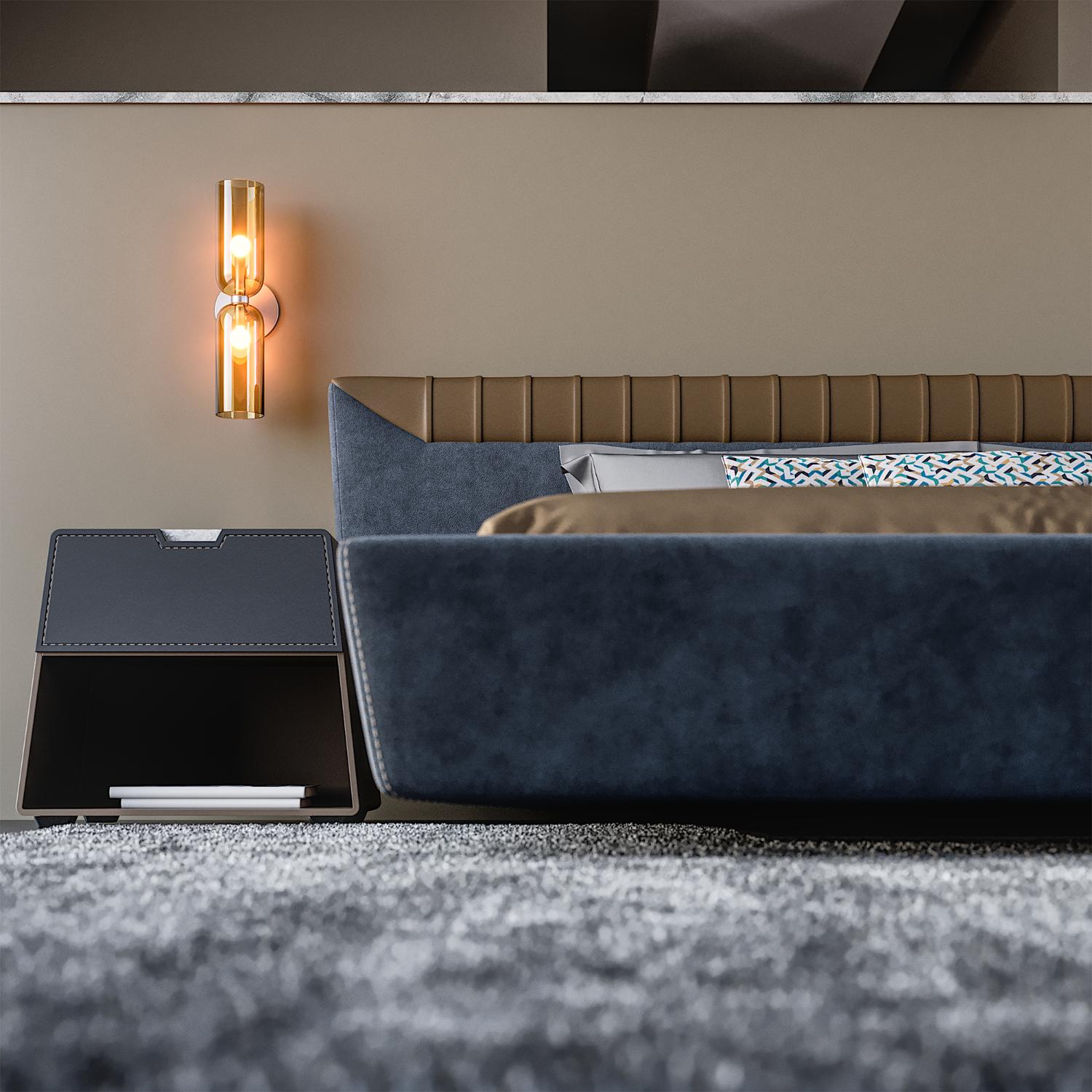 Mesa de Cabeceira Mirzam com Tampo em Mármore