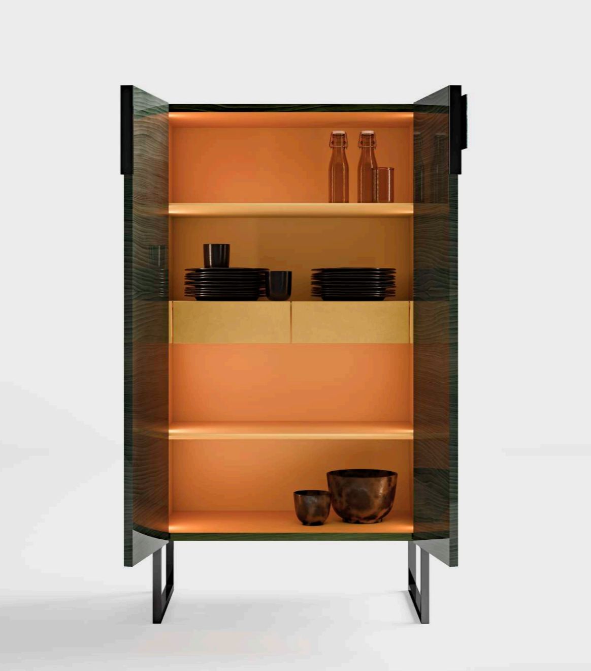 Armário madeira italiano com luzes