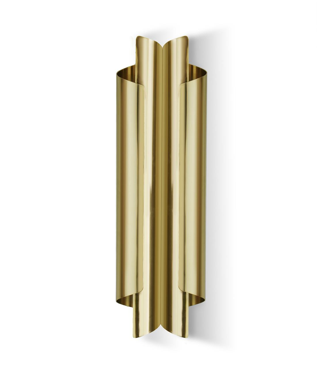 Candeeiro de parede duplo latão envelhecido