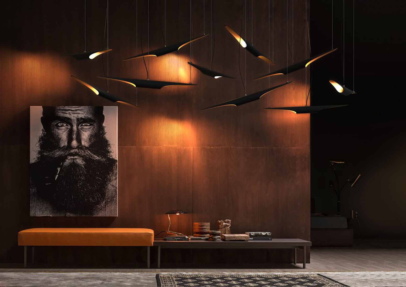 Candeeiro suspenso tom profundo