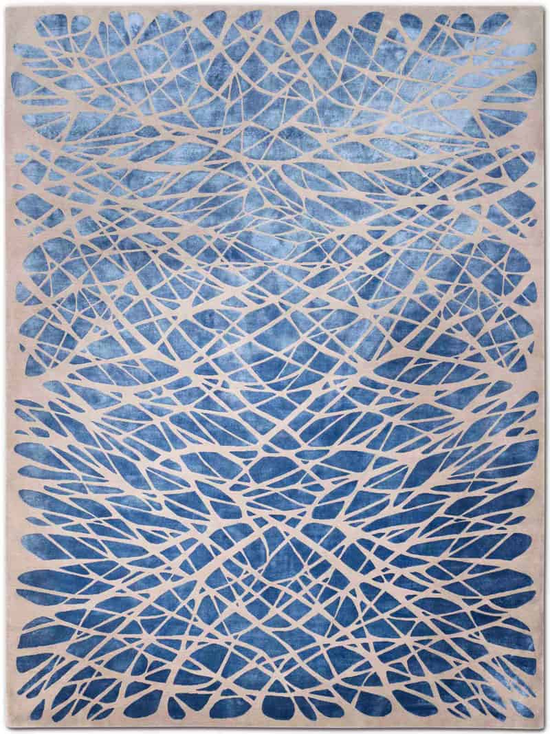 Tapete Dresden Navy Azul Feito à Mão | Tamanho: 170 × 240 cm