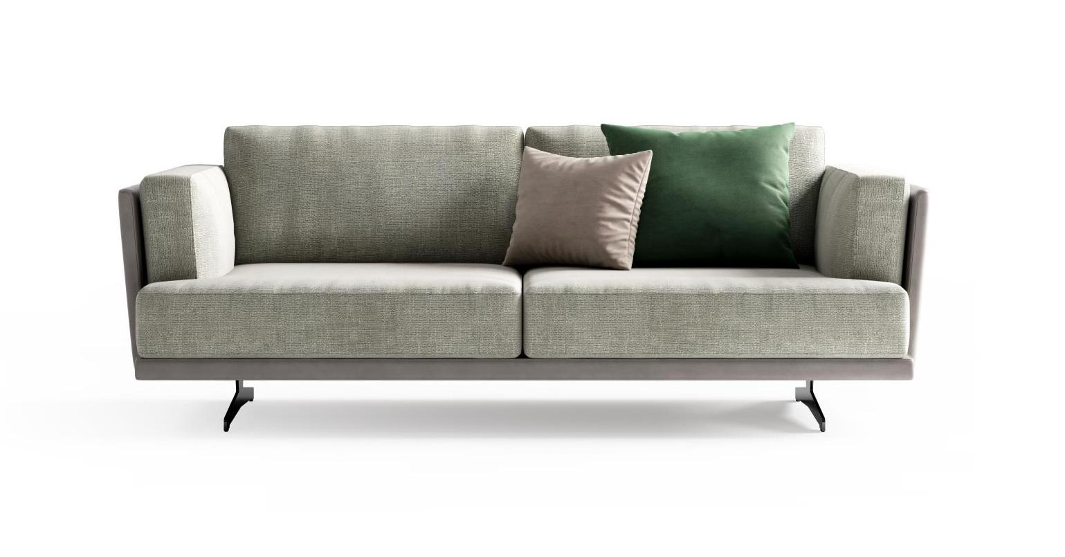 Sofá Tecido e Pele 215