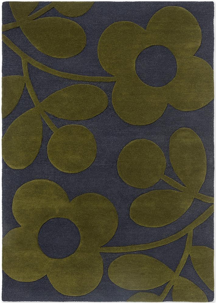 Tapete Designer Lã Sprig Stem Marinho | Tamanho: 200 × 280 cm