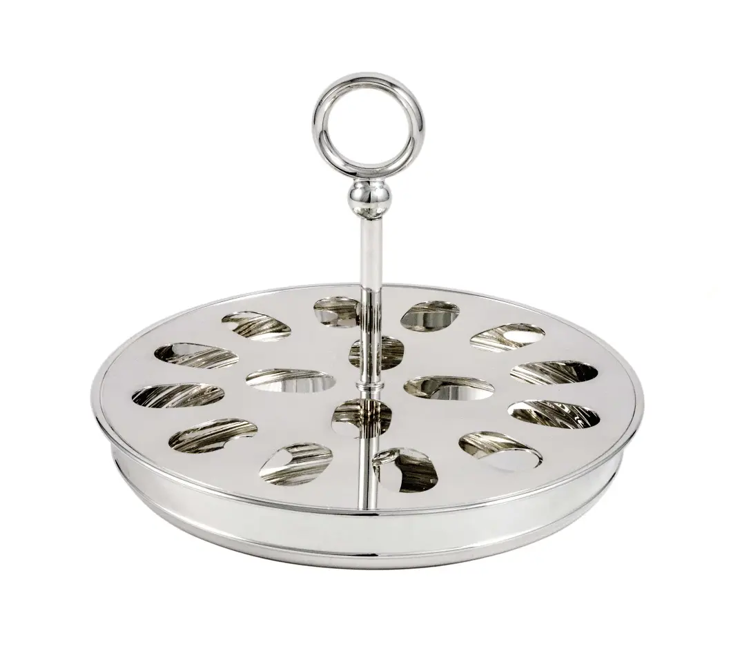 Bandeja prateada para 16 macarons