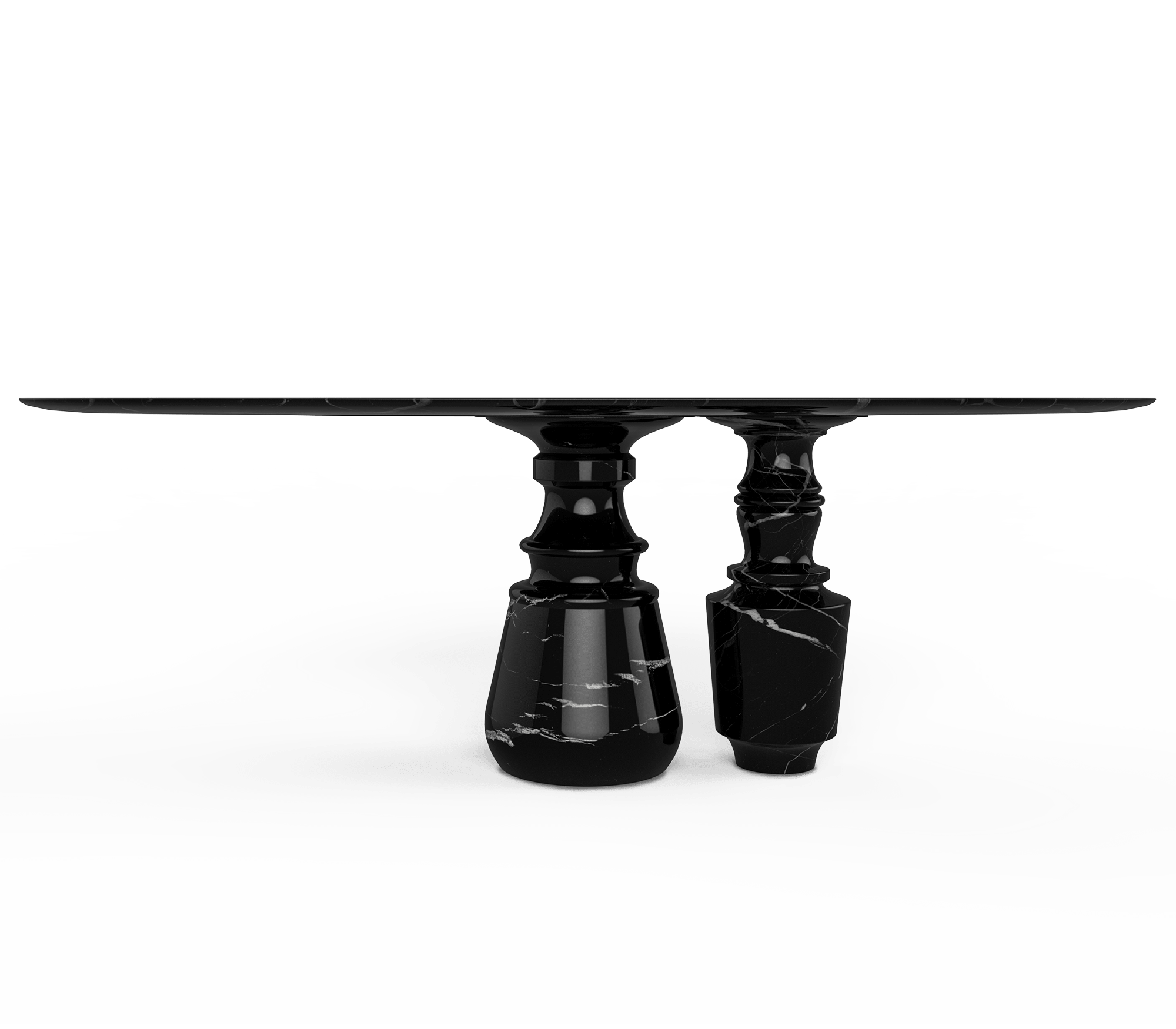 Mesa de Jantar Oval Nero Marquina Obsidian