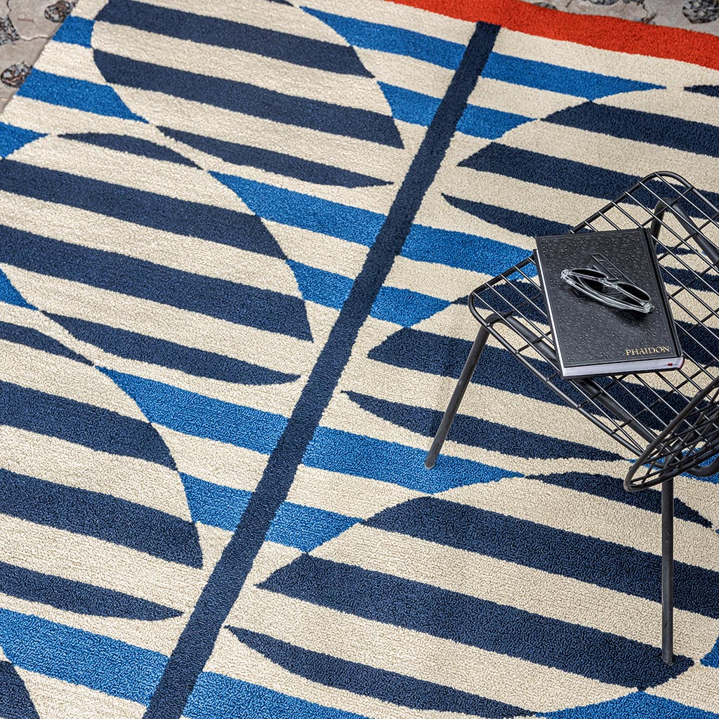 Tapete Exterior Stripy Stem Azure | Tamanho: 160 × 230 cm
