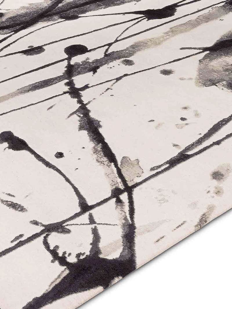 Tapete Preto e Branco Feito à Mão Luxury