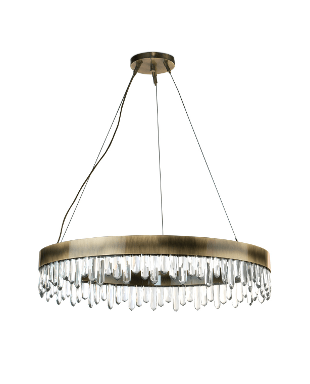 Candeeiro suspenso fluído latão