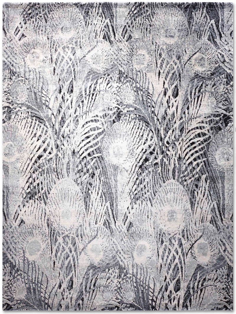 Tapete Feathers Azul-Cinzento