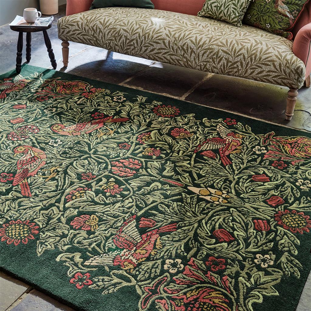 Tapete Lã Bird Tump Verde | Tamanho: 140 × 200 cm