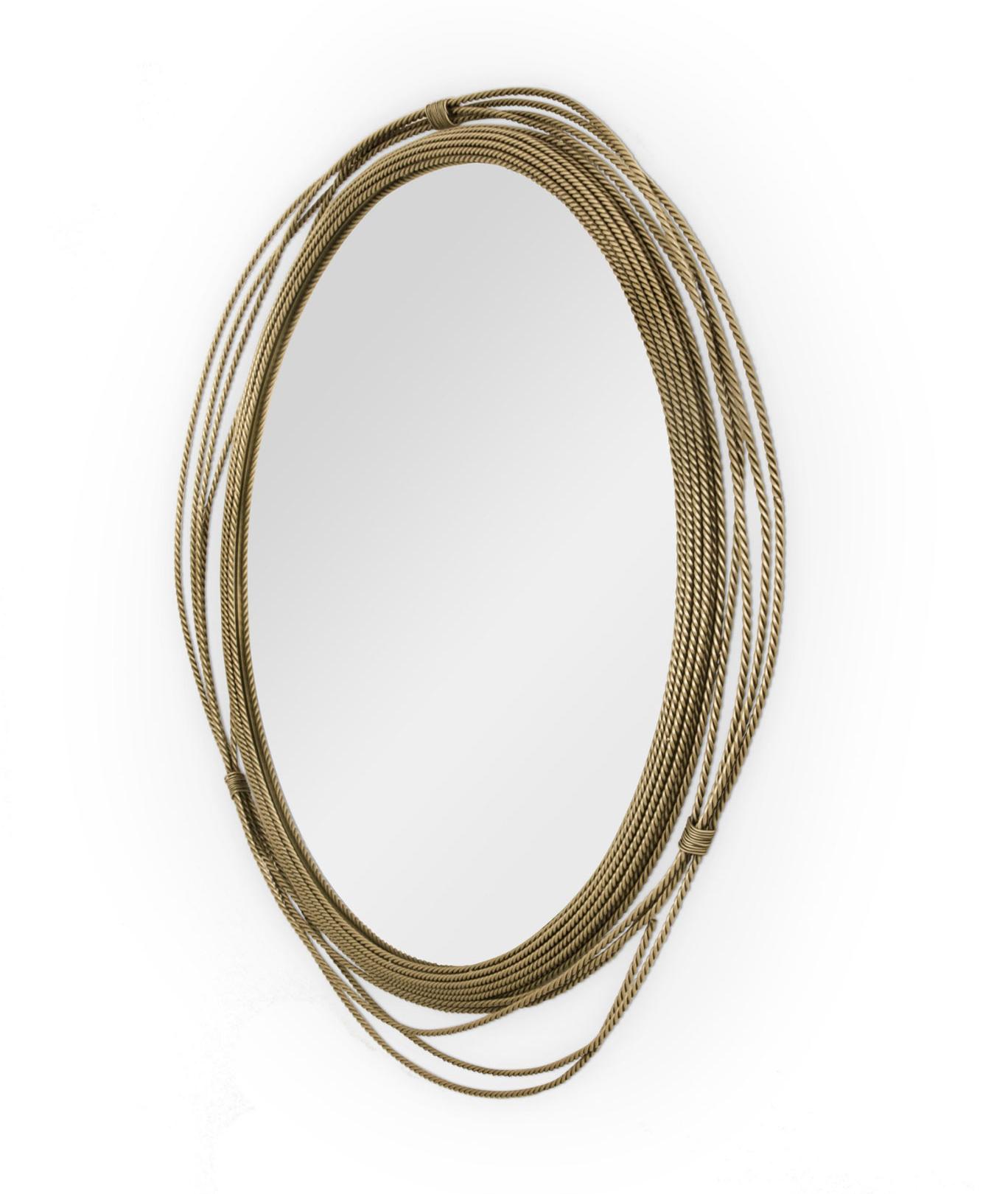 Espelho de parede redondo em latão