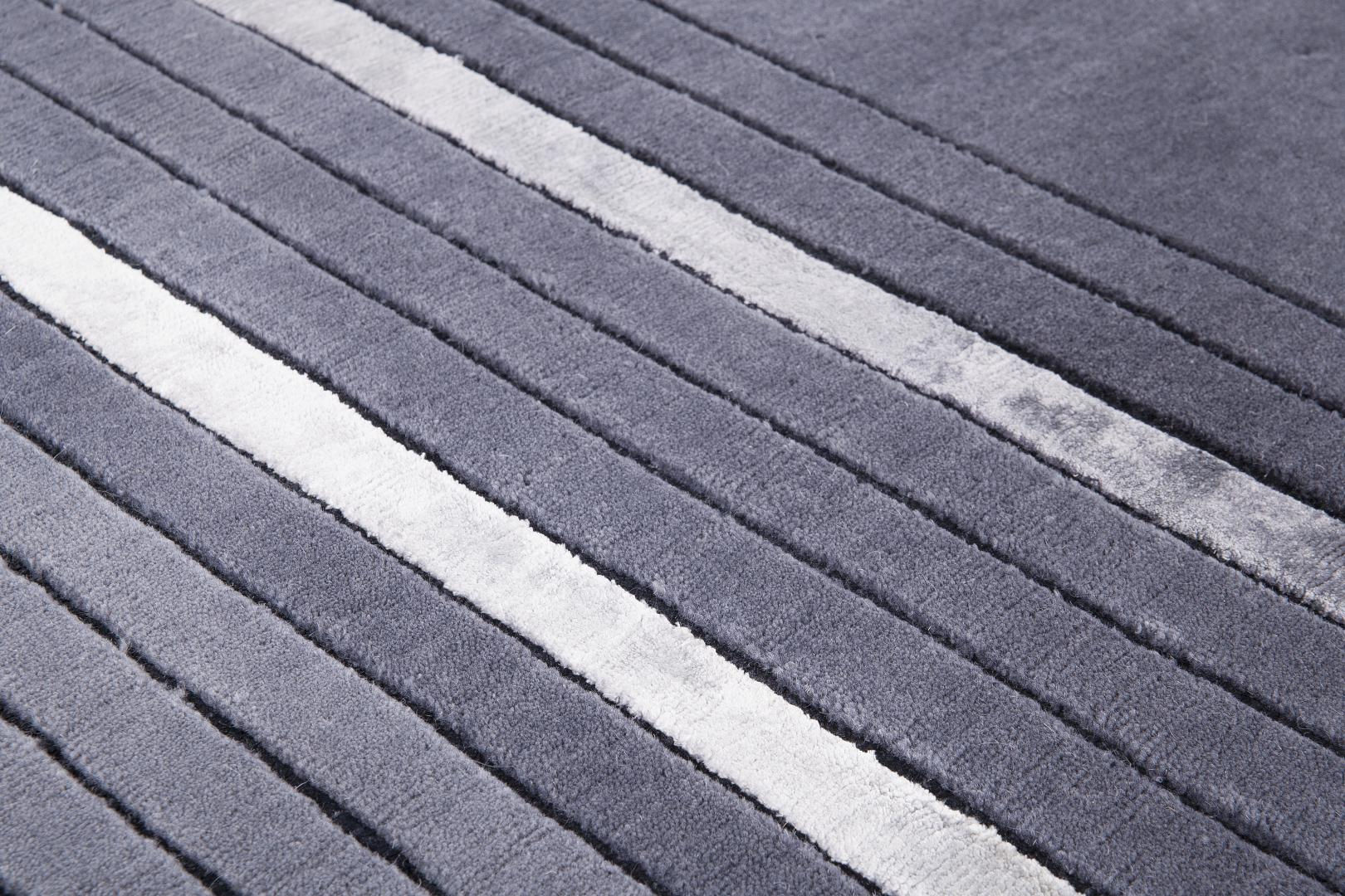 Tapete Feito à Mão Geométrico Lã e Viscose