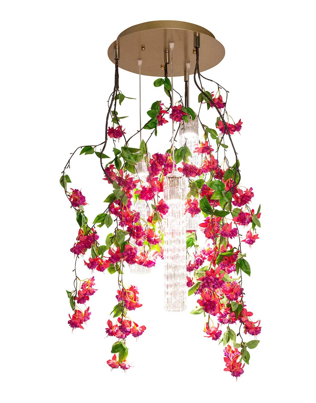 Lustre Pequeno Pink Cascade