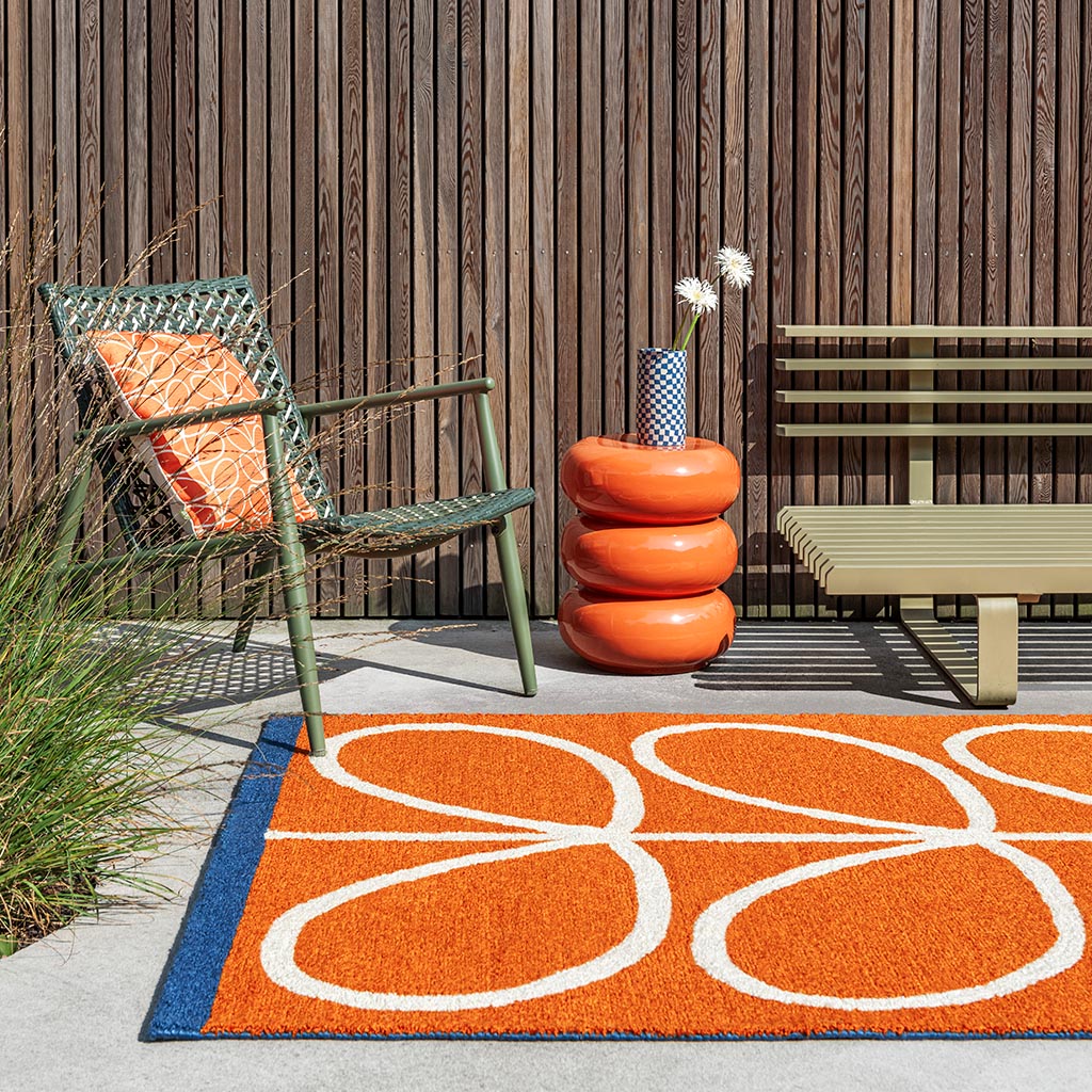 Tapete Exterior Linear Stem Laranja | Tamanho: 160 × 230 cm
