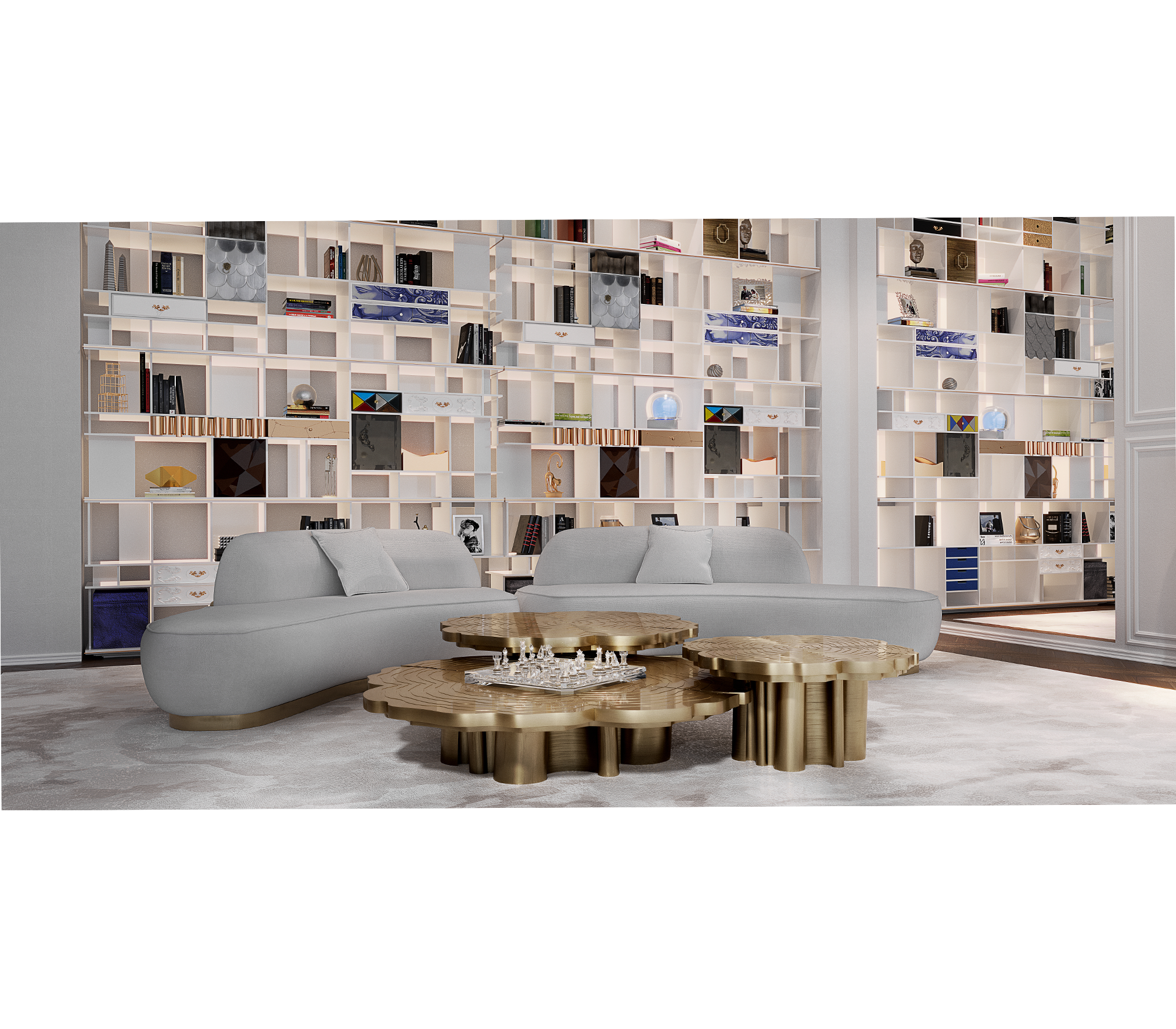 Conjunto 3 Peças Mesa de Centro Choupo Fortuna