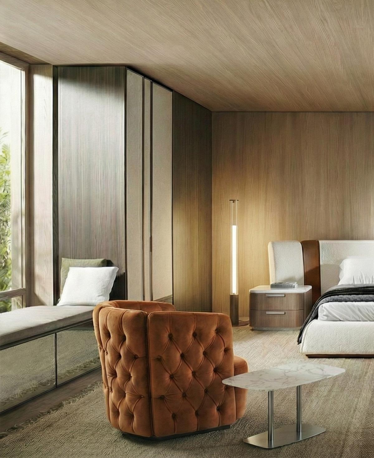 Poltrona Ford em Veludo Ferrugem