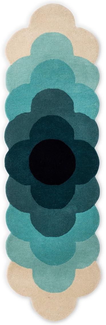 Tapete Optical Flower Azul-petróleo | Tamanho: 87 × 300 cm