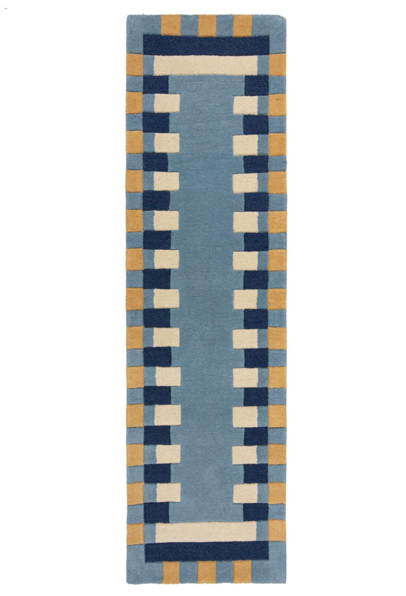 Passadeira com Orla às Riscas Azul