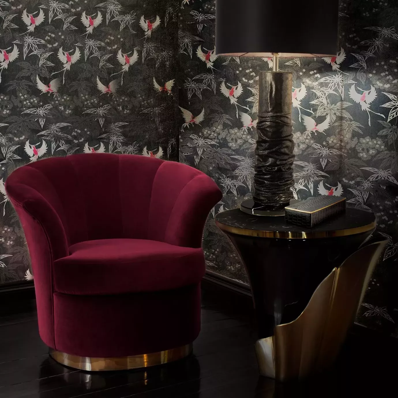 Mesa de Apoio Folha Dourada Envelhecida Solstice