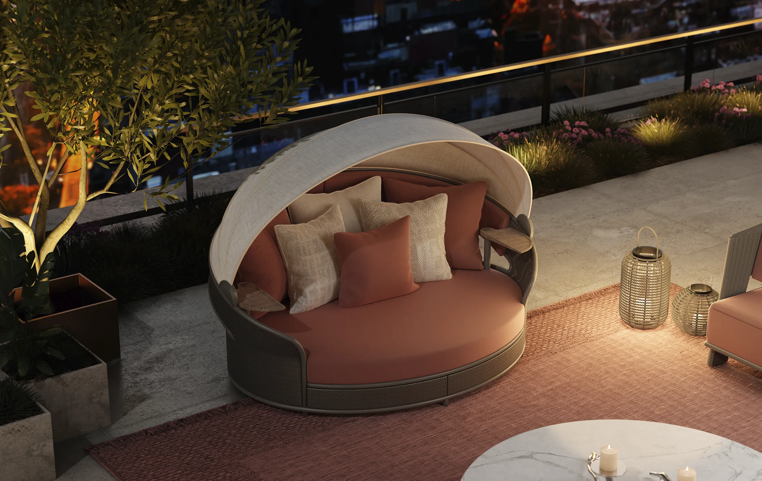 Espreguiçadeira Crown cinzenta - 1