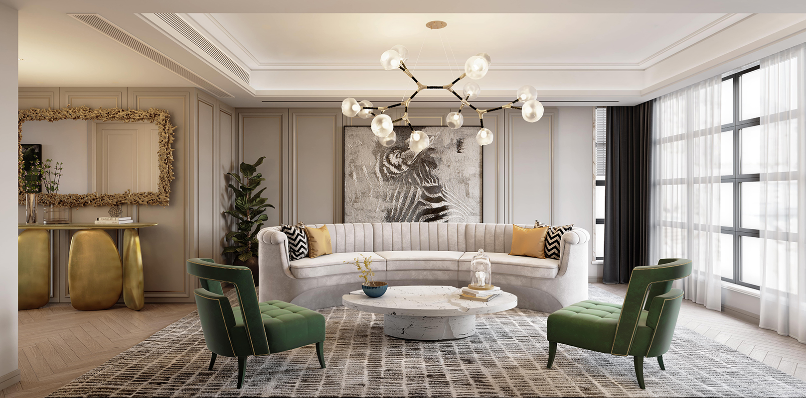 Candeeiro suspenso irregular multi-sombra - 1